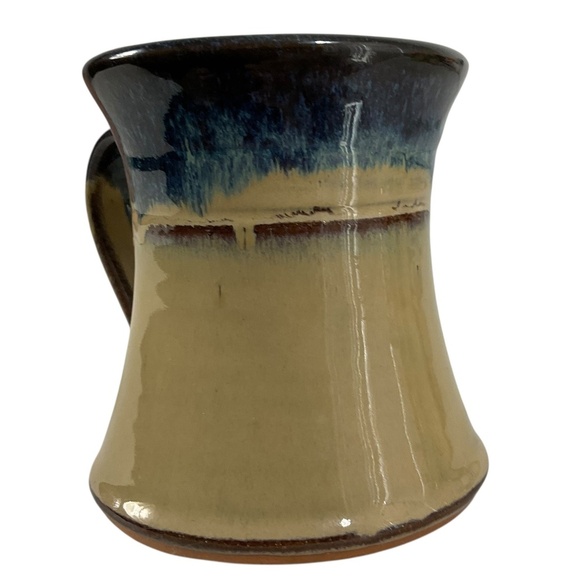 Kings Pottery Seagrove NC  14 oz Stoneware studio pottery Glazed Drip Mug 2016 - Picture 5 of 10